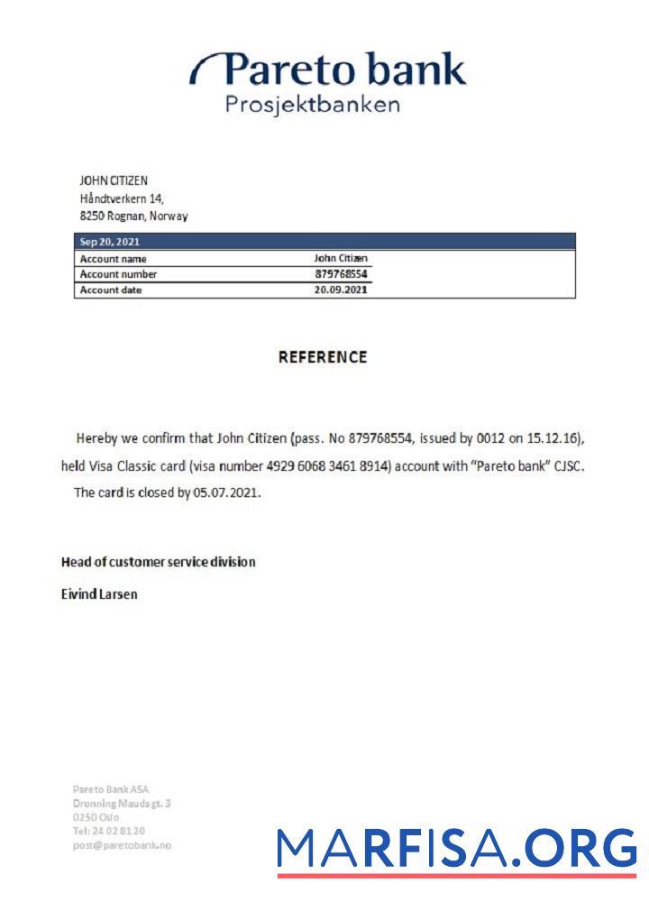 Printable Norway Pareto closure reference template